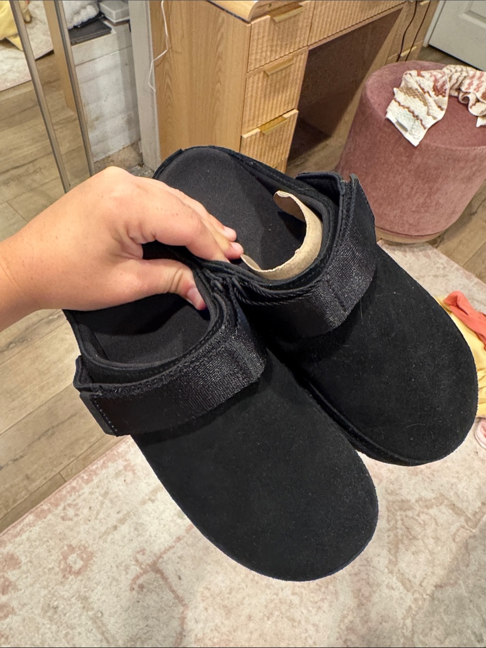 UGG Black Suede Slip-On Slingback Clog - Picture 3 of 4